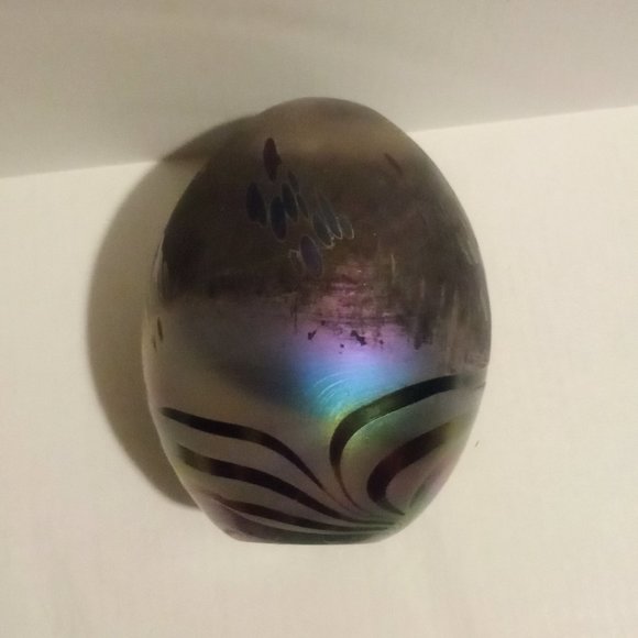 Vintage L.C. Tiffany Favrile Pulled Feather Iridescent Art Glass Vase Signed - Picture 7 of 15